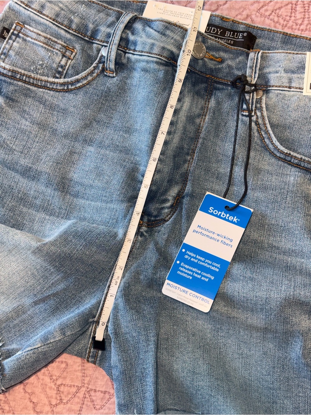 Judy Blue Light Wash High-Rise Rolled Hem Denim Shorts - Picture 6 of 13